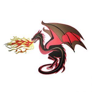 Fireball Dragon Metal Sticker Decal