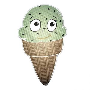 Minty Ice Cream Cone Metal Sticker Decal