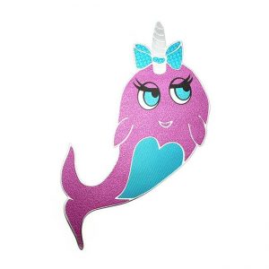 Pinky Narwhal Metal Sticker Decal